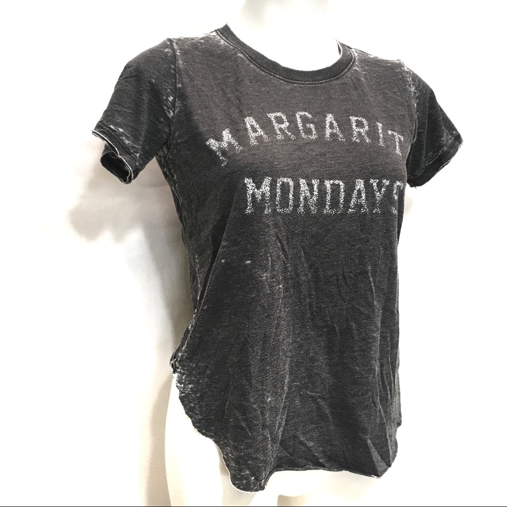 CHILLIONAIRE MARGARITA MONDAY GRAY BURNOUT TOP